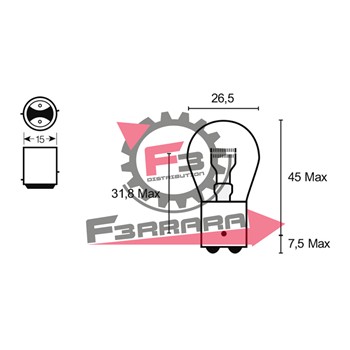 LAMPADA 12V 21/5W BAY15D STOP ROSSA
