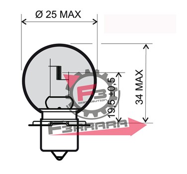 LAMPADA 6V 15W SFERA P26S BIANCA