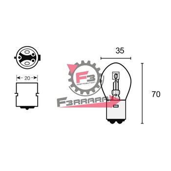 LAMPADA 12V 25-25W BA20D BILUCE