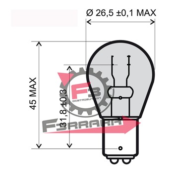 LAMPADA 12V 5/21W BAY15D ROSSA