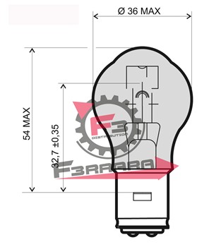 LAMPADA 12V 35/35W BA20D BILUCE