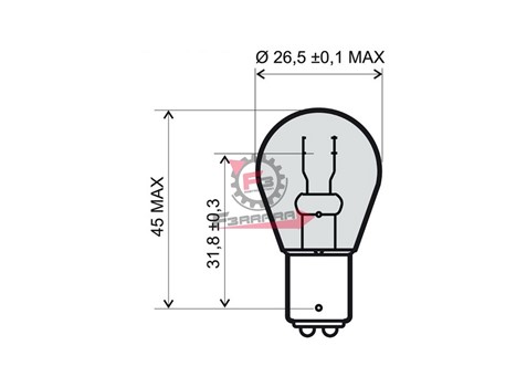 LAMPADA 12V 5/21W BAY15D ROSSA