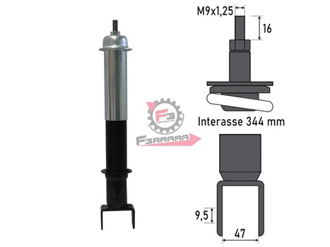 AMMORTIZZATORE VESPA 50 POST.NUDO